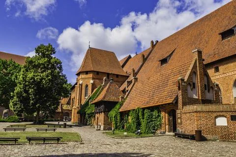 Inside of Medieval Gothic Castle Complex - Malbork Castle, Poland Stock-Fotos