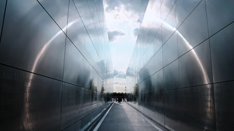 Inside the memorial to the victims of the September 11 attacks on the United Video stock 323123075