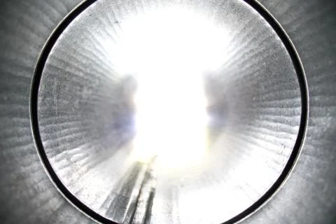 Inside a metal pipe Stock Photos