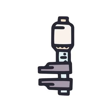 Inside micrometer color vector doodle simple icon Stock Illustration