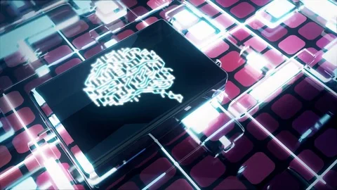 Inside the mind and processing unit of an advanced A.I  / Quantum computer. Stock Footage 81226359