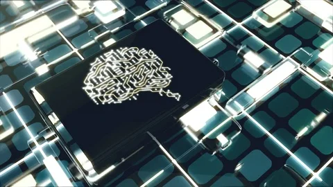 Inside the mind and processing unit of an advanced A.I  / Quantum computer. Stock Footage 81226456