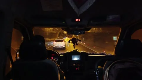 Inside The Mini Bus At Night Time Stock Footage 230431146