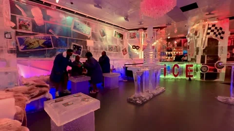 Inside the Minus5  ice bar at the Linq Promenade in Las Vegas 動画素材 247216624