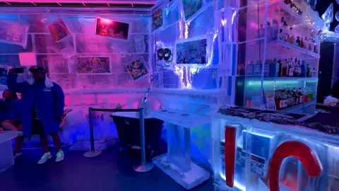 Inside the Minus5  ice bar at the Linq Promenade in Las Vegas 動画素材 247216627