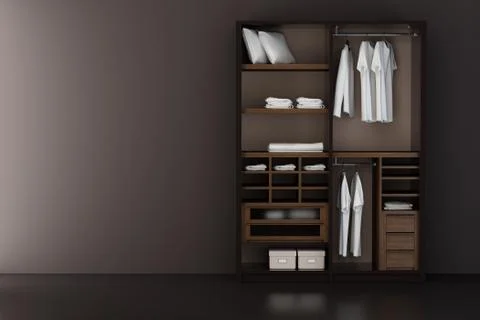 Inside the modern closet 3d rendering Stock Illustration