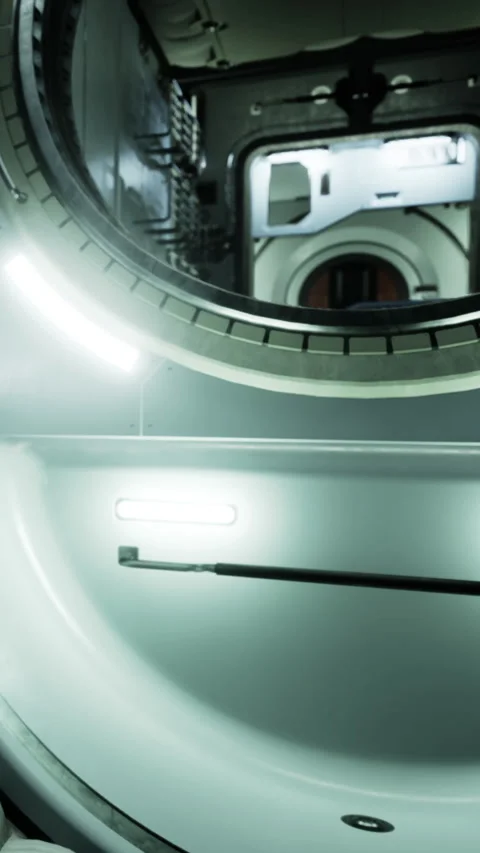 Inside a modern laundry room with washing machine and sleek design features Stock Footage 337971264