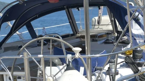 Inside a Modern Sailboat Stock Footage 77357684