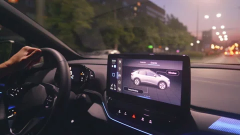 Inside modern vehicle Video stock 206142319