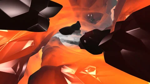 Inside Molten Coal Opal Tunnel Lava Mineral Formation Hot Earth Geology Stock Footage 143902508