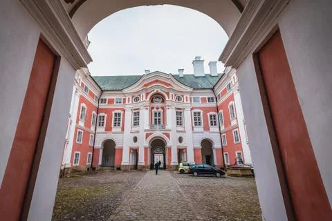 Inside the monastery in historic part of Broumov city, Czech Republic Stock Photos
