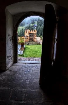 Inside the Monguelfo castle. Stock Photos