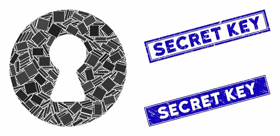 Inside Mosaic and Scratched Rectangle Seals Stock Illustration