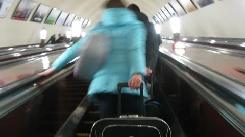 Inside Moscow subway Stock Footage