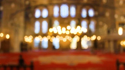 Inside a mosque bright lights Stock Footage 102779897
