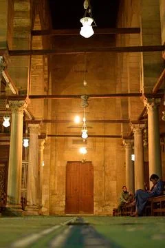 Inside Mosque at Night Stock Photos