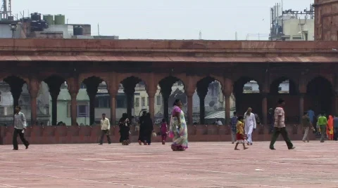 Inside Mosque, Old Delhi Stock Footage 218170