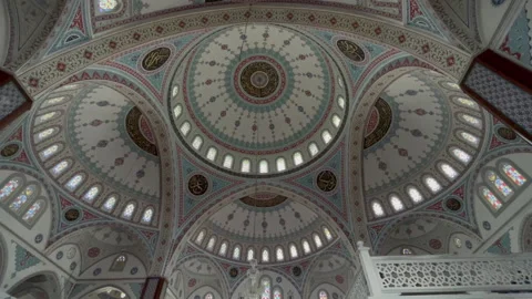 Inside the Mosque Wide Angle View Stock Footage 180964865