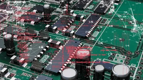 Inside a motherboard Stock Footage 107679130