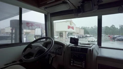 Inside A Motorhome Parked And Pumping Gas At Buc-ee's Convenience And Gas Stock Footage 328294299