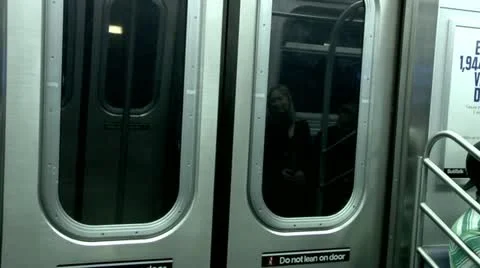 Inside Moving Subway Car New York City Stock Footage 22159055