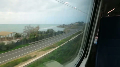 Inside of moving train Stock Footage 107561580