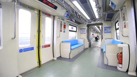 INSIDE OF MRT AT JAKARTA, MASS RAPID TRANSPORTATION Stock Footage 252760213