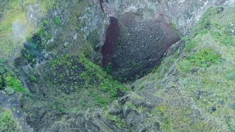 Inside the Mt Agung Volcano Crater 60fps 4k Stock Footage 255867028