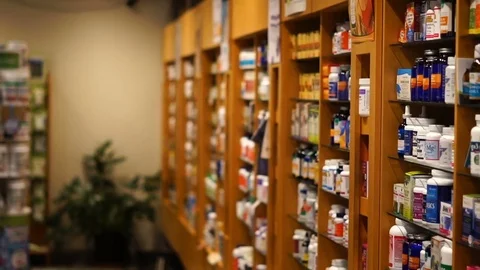 Inside Natural Supplements Store Stockbeeldmateriaal 85040678