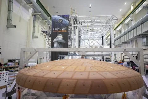 Inside the Neil Armstrong Operations and Checkout Building high bay at NAS... Stock Photos