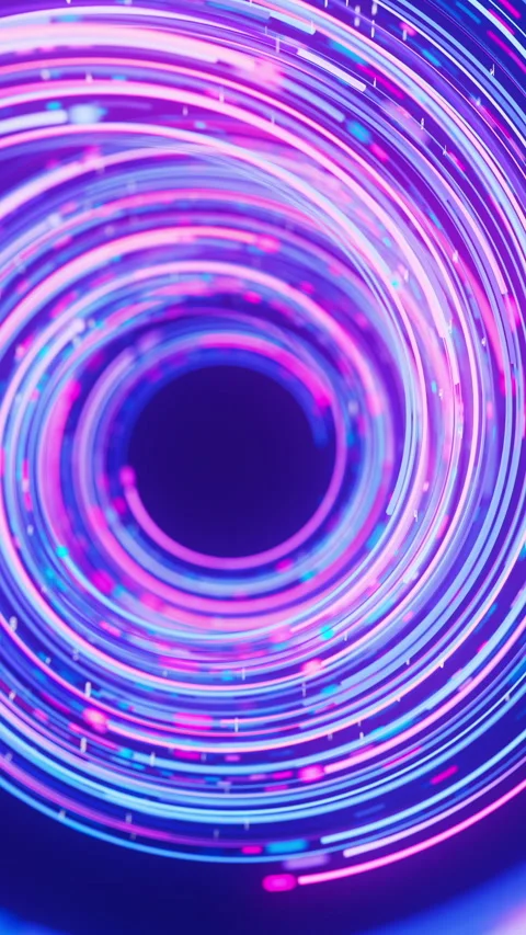 Inside neon line flow carrying big data along a double helix. DNA digital data Stock Footage 348282983