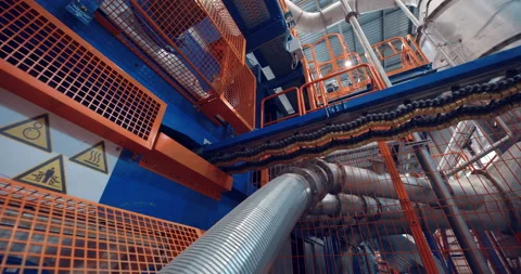 Inside a new modern plant, in a production workshop with technological lines Stock Footage 161980792