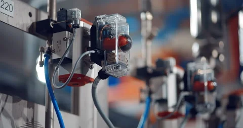 Inside a new modern plant, in a production workshop with technological lines Stock Footage 161982127
