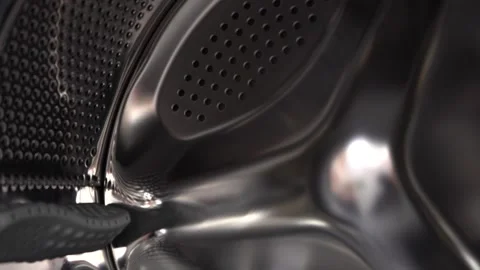 Inside a New Washing Machine in an Appliance Store. Stock Footage 150446058