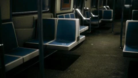 Inside of New York Subway empty car Illustrazione stock
