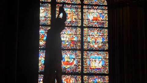 Inside Notre Dame - Paris 4K Stock Footage 109287402