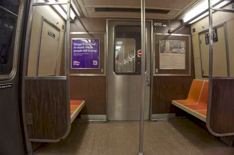 Inside the NYC subway Stockfoto's