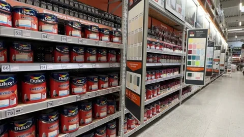 Inside OBI Store in Jabłonna, Poland: Product Shelves and Store Layout Stock Footage 277510010