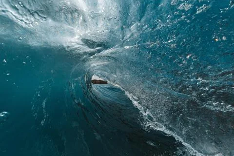 Inside the ocean blue wave Foto stock