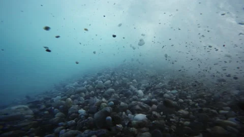 Inside the ocean turbulent wave Stock Footage 205541197