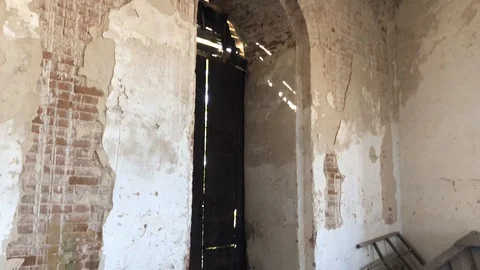 Inside an old abandoned Church Stock Footage 116468616