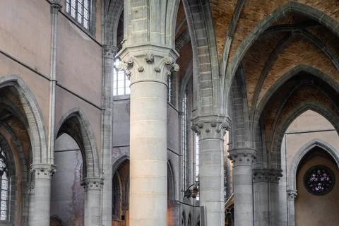 Inside an Old Abandoned church Stock Photos