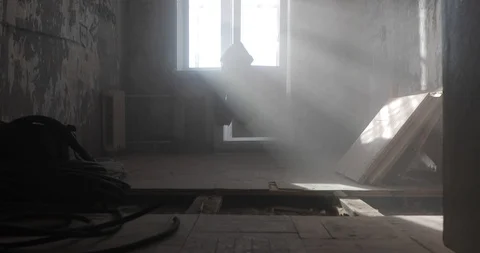 Inside an old abandoned dusty room Stock Footage 89048104