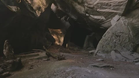 Inside an old abandoned quarry Stock Footage 277565463