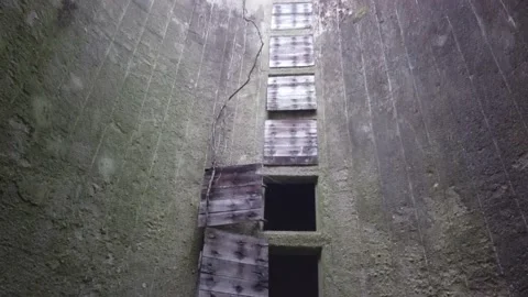 The inside of an old abandoned silo 스톡 동영상 155449877