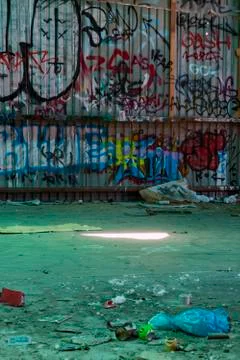 Inside of an old and abandoned building Stock Photos