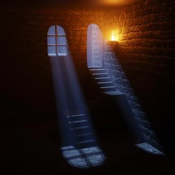 Inside the old castle Stock Illustration