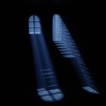 Inside the old castle Stock Illustration