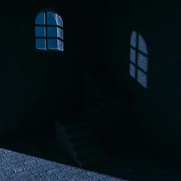 Inside the old castle Stock Illustration