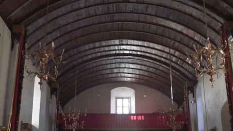 Inside the old church in Mexico Stock Footage 125955205